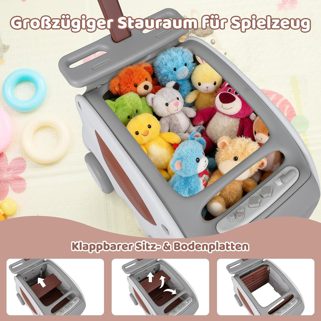 COSTWAY Baby Lauflernwagen, 2-in-1 Lauflernhilfe mit Rädern, klappbarer Sitz & Sicherheitsgurt, baby