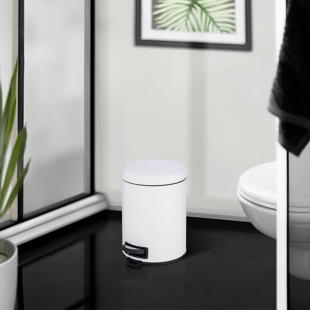 WENKO Treteimer Mod. Leman, 5 Liter, mit herausnehmbarem Einsatz, aus lackiertem Stahl, 21 x 24 x 28