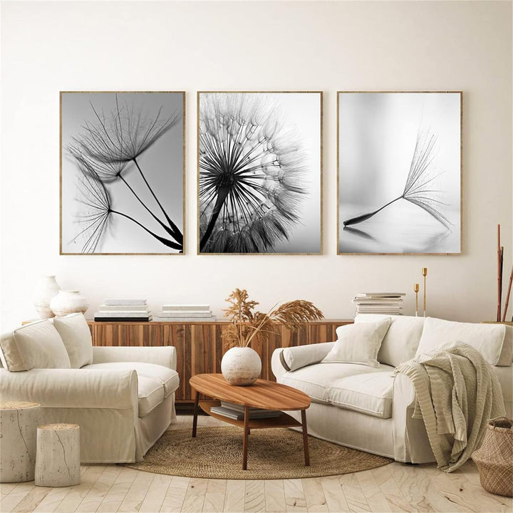 TROYSINC 3er Set Design-Poster Wandbilder, Pusteblume Ohne Rahmen Wandbild Print Bilder, Leinwand Ku