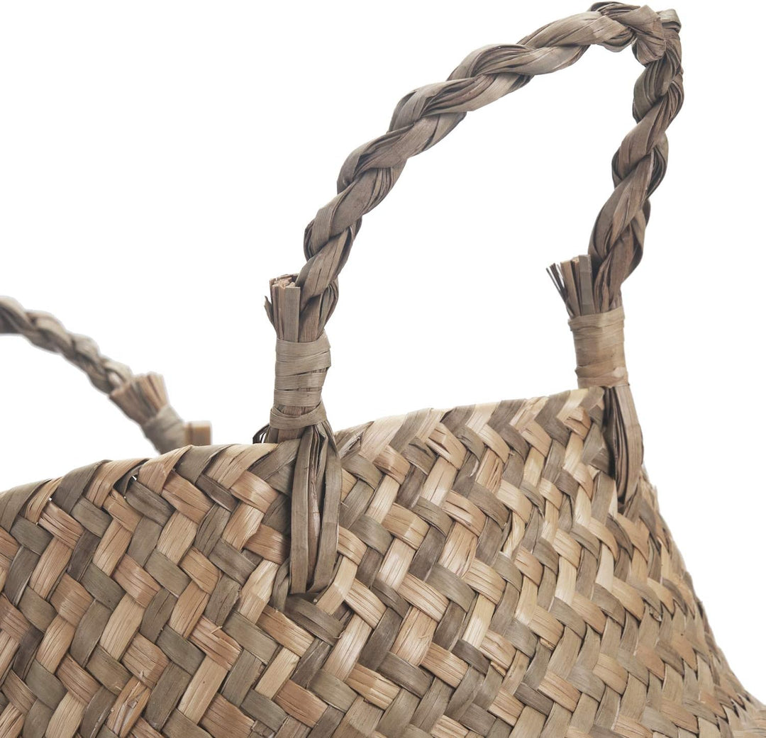 DOKOT Seegras Korb Blumentopf Naturkorb Gewebt Wäschekorb Mit Griff für Pflanze Spielzeug Aufbewahru