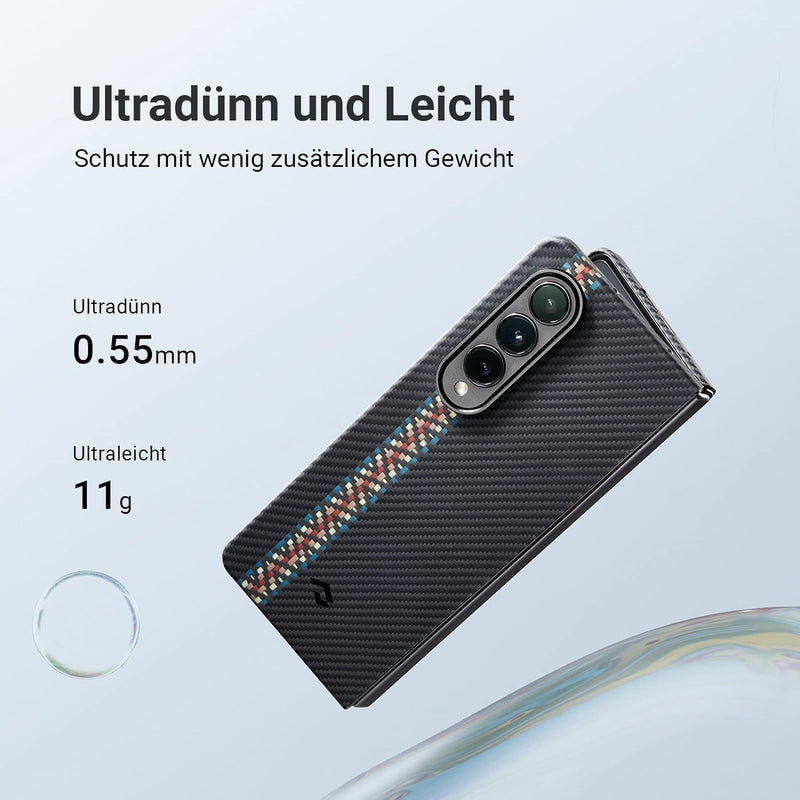 pitaka Ultradünne Hülle für Samsung Galaxy Z Fold 4 Leichte Handyhülle aus 600D Aramidfaser Kratzfes