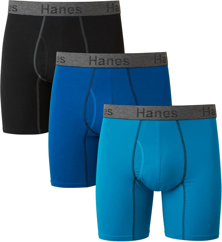 Hanes Herren Herren Comfort Flex Fit Boxershorts, Ultraweicher Stretch, Langes Bein und Normales Bei