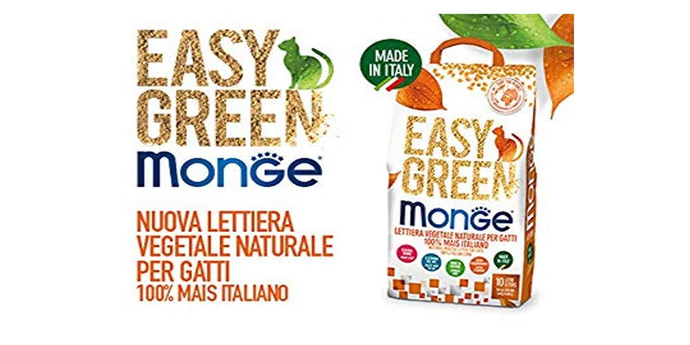 Monge Easy Green Mais Katzen Reptilien Cat 10 Liter Bioabbaubar WC 2/3/6 Säcke Gratuita, Hygienestre