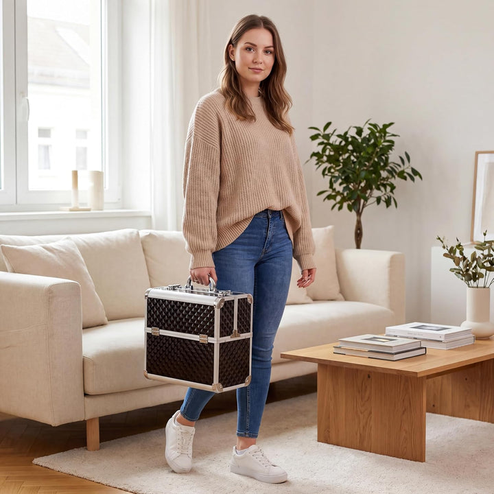 N&BF Profi Kosmetikkoffer gross Alu Friseurkoffer Schminkkoffer Multikoffer Nagelkoffer Beautycase a