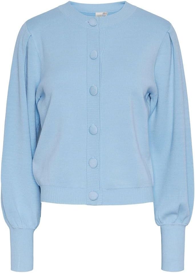 YAS Damen Yasfonny Ls Knit Cardigan S. Noos Strickjacke XS Clear Sky, XS Clear Sky