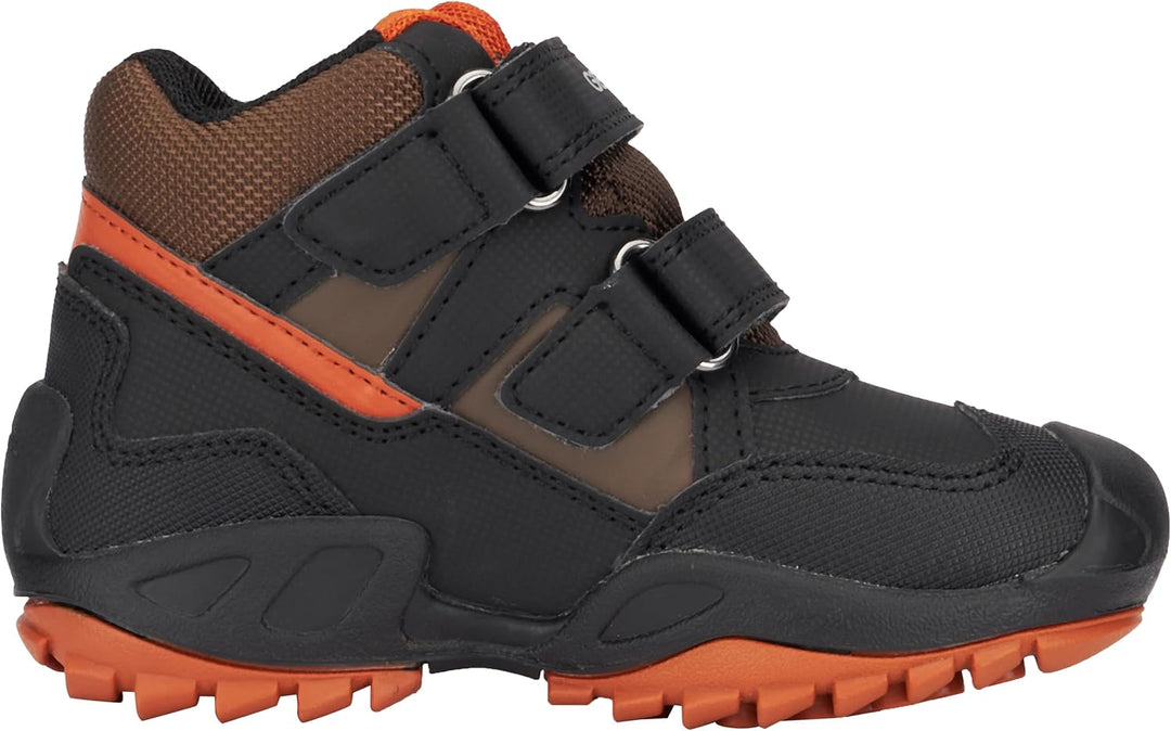 Geox Jungen J New Savage Boy B ASneaker 32 EU Black Dk Orange, 32 EU Black Dk Orange
