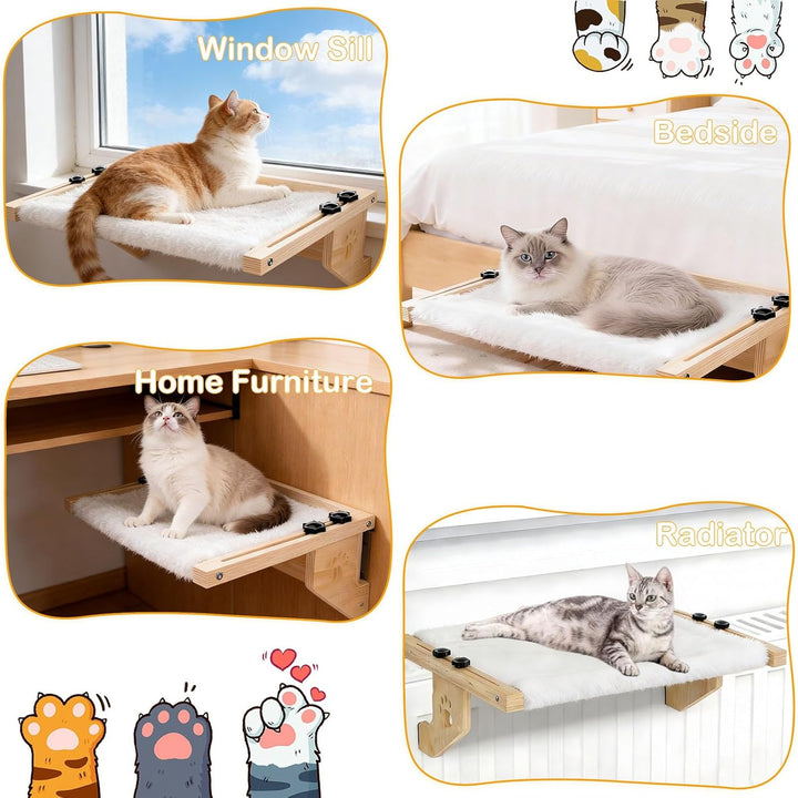 Heizungsliege Hängende Katzenhängematte, Holz Hängematte Katze Heizung, Katzenbett Hängen, Fensterba