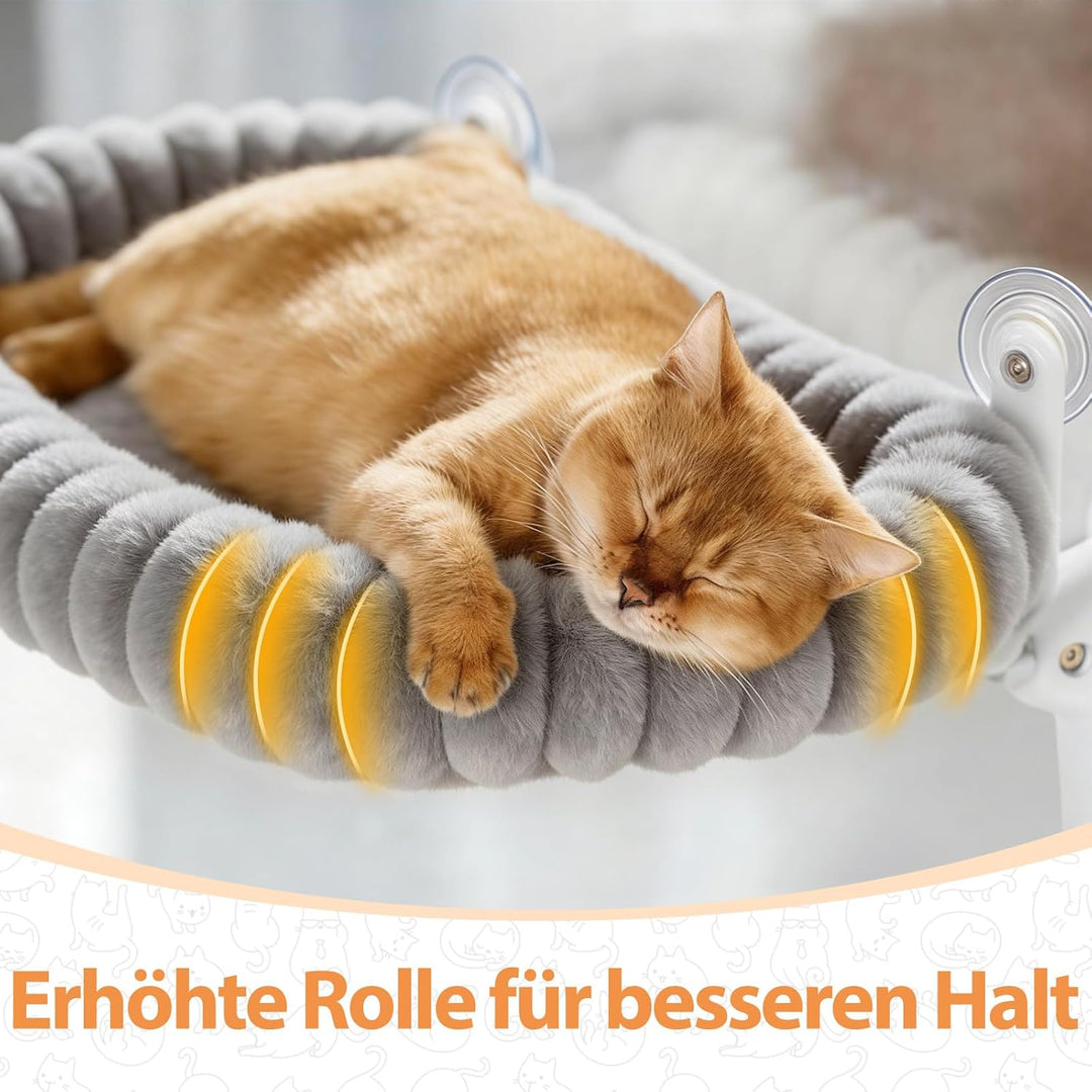 Katzen Fensterliege, Klappbarer Katzenbett Fenster Katzenliege Fensterbank Hängematte mit 4 Saugnäpf