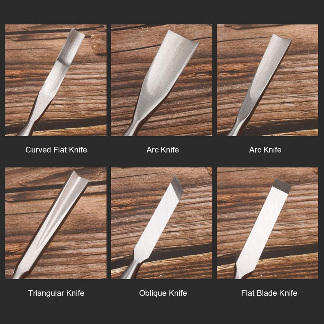 Holz Schnitzwerk Zeuge Set aus 12, CRV 60 Stahl Klingen Hochhärte Holz Bearbeitungs-Meissel-Set mit