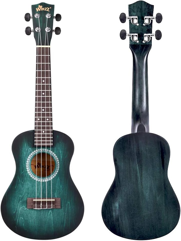 Winzz 23" Ukulele Konzert Anfänger Set Kinderm Erwachsene, Einzigartiges Farbdesign, mit Tasche, Sti