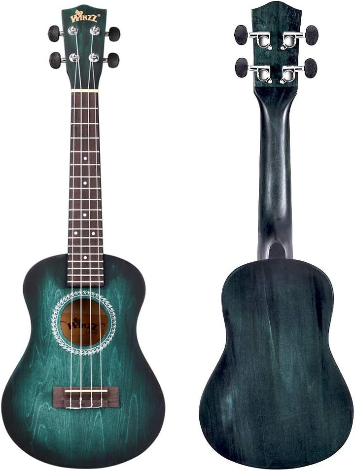 Winzz 23" Ukulele Konzert Anfänger Set Kinderm Erwachsene, Einzigartiges Farbdesign, mit Tasche, Sti