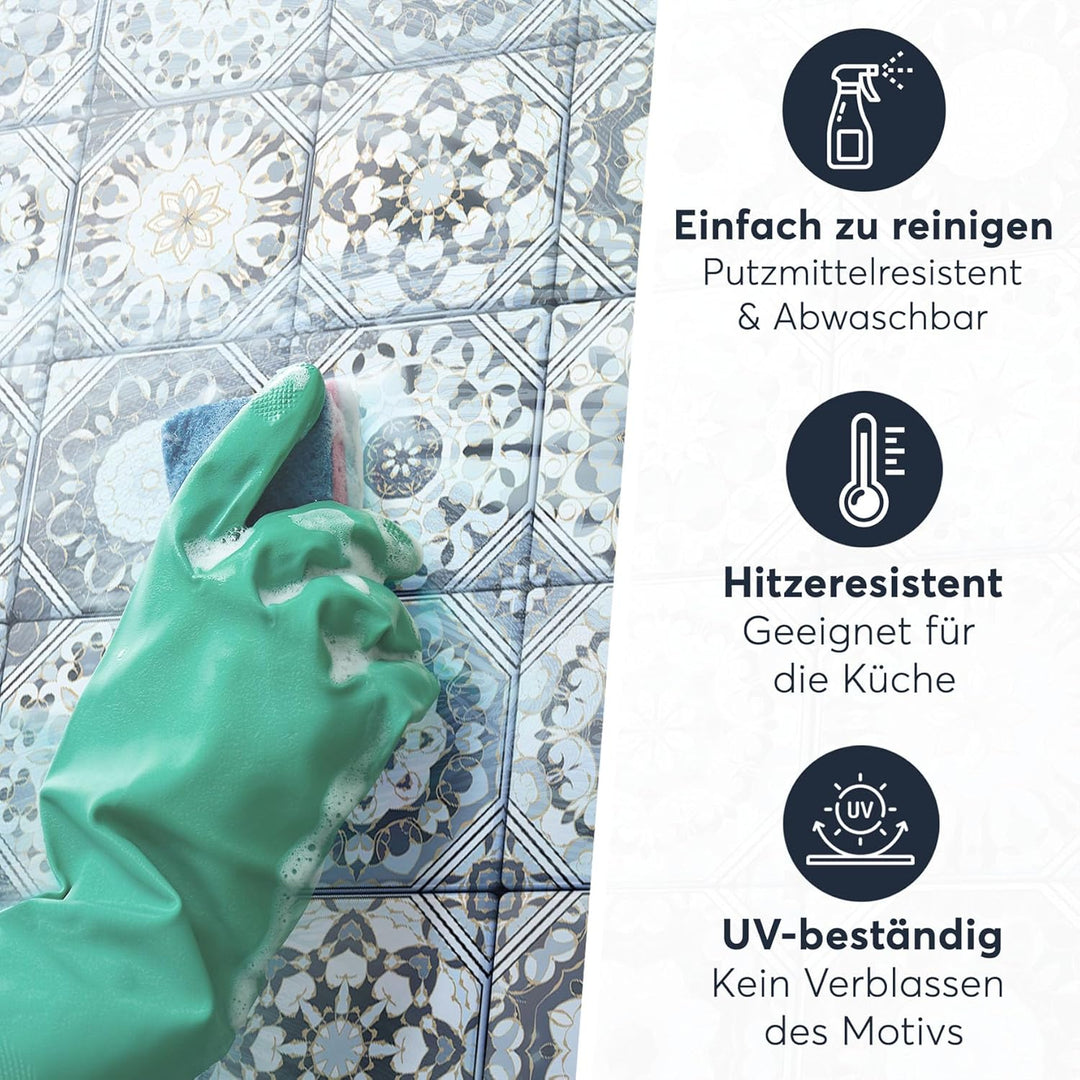 30 Stück Folie Klebefliesen 20x20 cm für Küche und Bad - Fliesenfolie, Fliesenfaufkleber - selbstkle