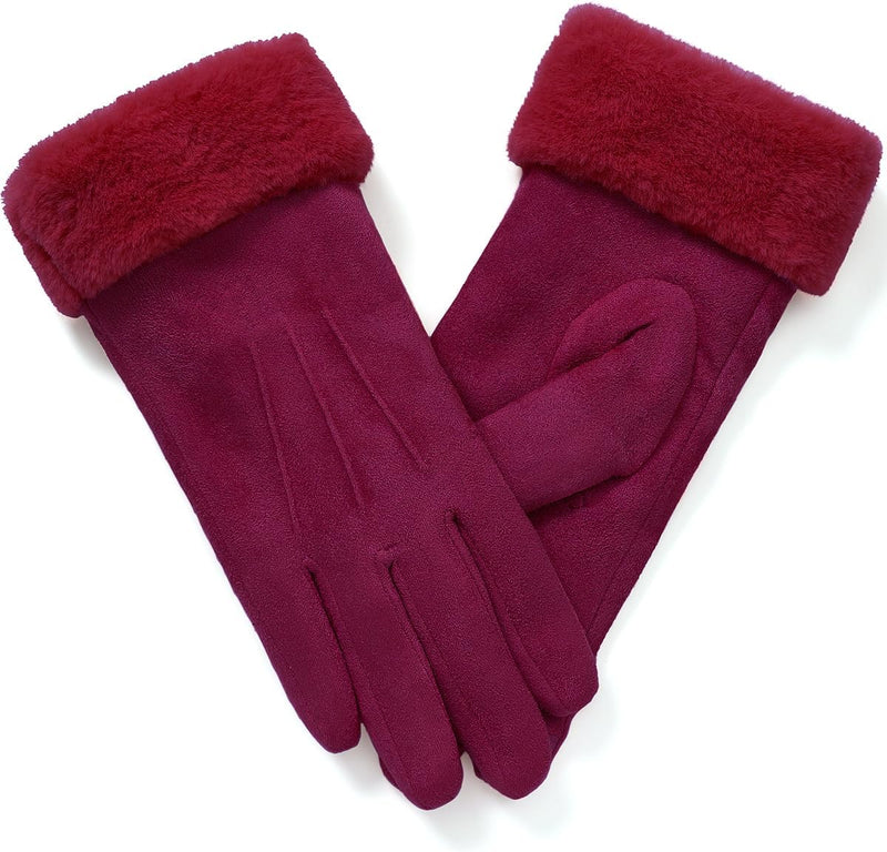 vislivin Handschuhe Damen Winter Warm Handschuhe Touchscreen Handschuh mit Gefütterte Fuchsia M, Fuc