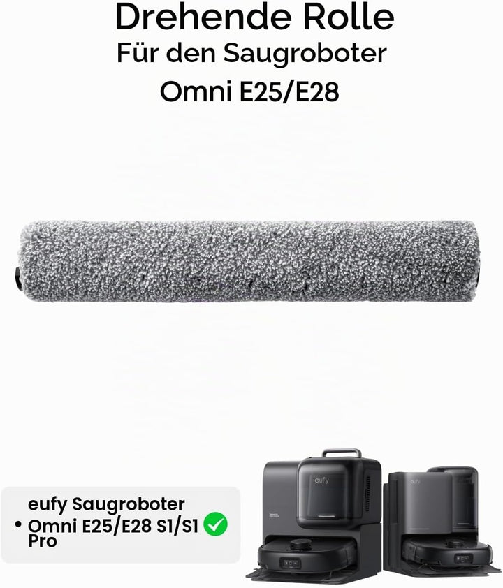 eufy Wischrolle, langlebig, waschbar, effektive Reinigung, passend für E25, E28, S1 und S1 Pro