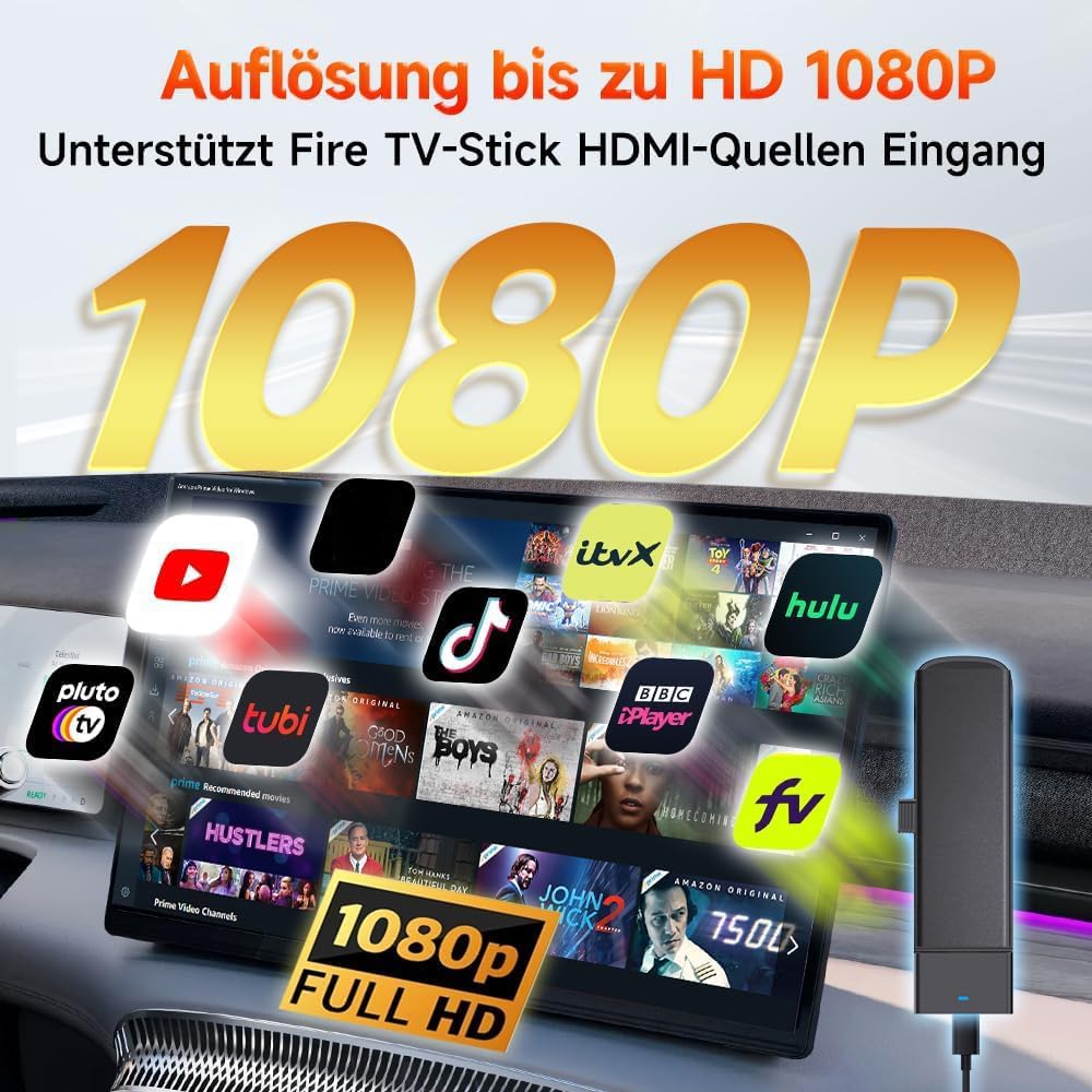 Carlinkit Car TV HDMI 2026 for Fire TV Stick Konverter, HD HDMI Auto Adapter Cast Video/Game zum Aut
