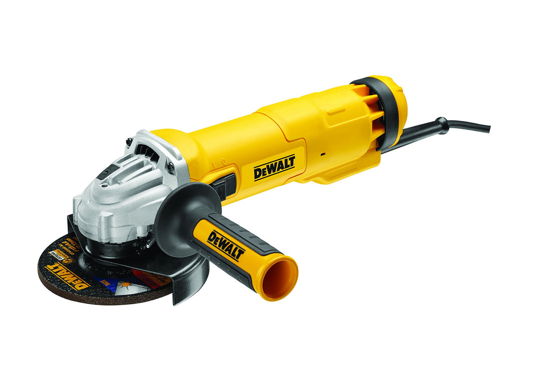 Dewalt Winkelschleifer (1400 Watt, 125 mm mit Drehzahlelektronik, mit Sanftanlauf und Nullspannungss