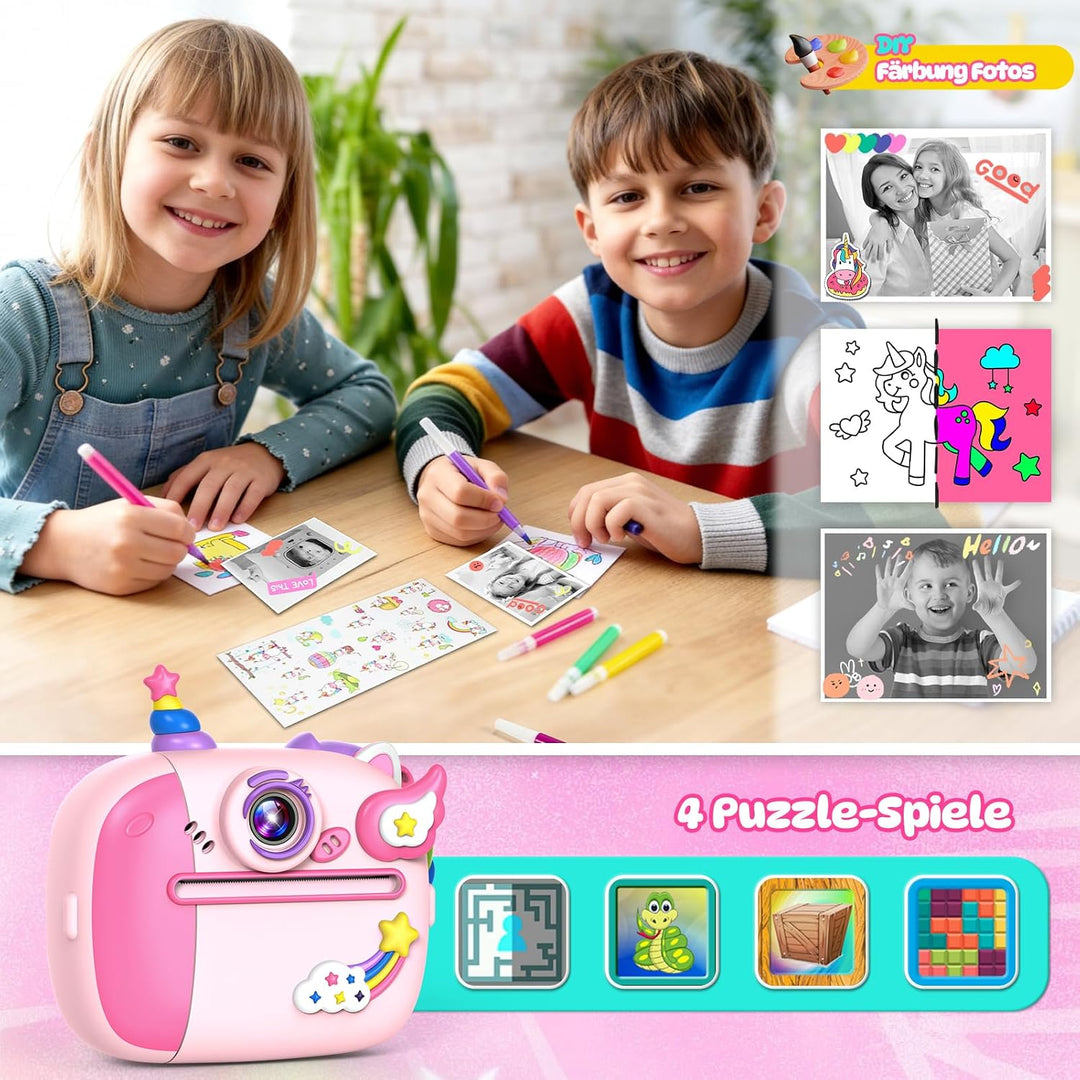 Sofortbildkamera, Einhorn Geschenk für Mädchen Kinderkamera Mädchen 4 5 6 7 8 Jahre Spielzeug ab 3-1