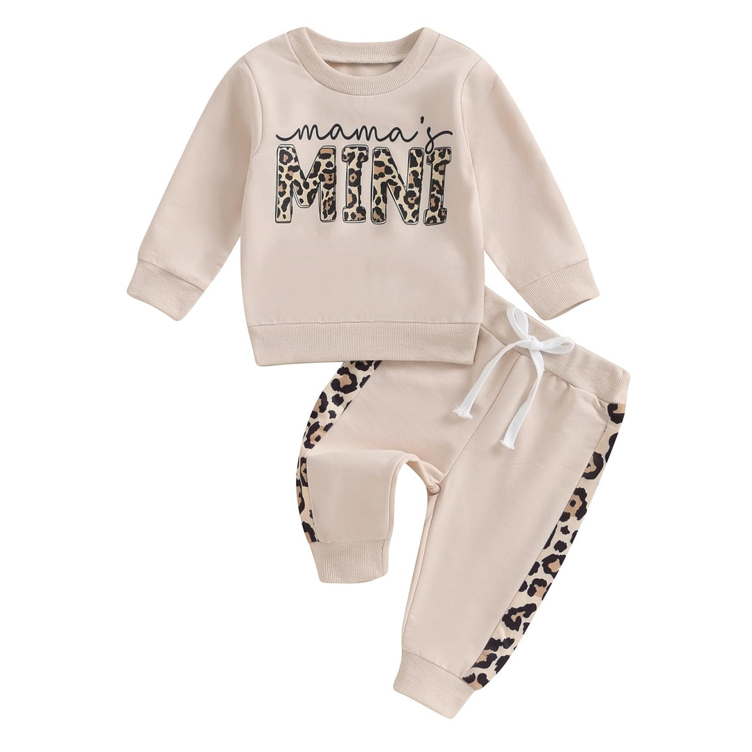 Geagodelia Baby Mädchen Kleidung Babykleidung Outfit Set Langarmshirt Sweatshirt + Leopard Hose Neug