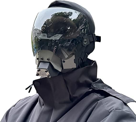 Punk Maske, Futuristische Technologie Helm Maske, Coole Internet MaskeHalloween Rollenspiel Kostüm R