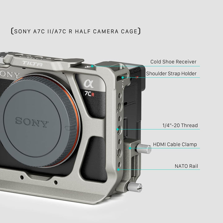 Tilta a7C II / a7C R Käfig, halber Kamerakäfig, kompatibel mit Sony a7C II/a7C R mit HDMI-Kabelklemm