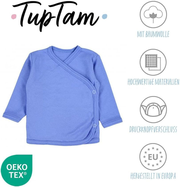 TupTam Baby Langarm Wickelshirt 5er Set aus Oeko-TEX zertifizierten Stoffen Unisex 50 Junge, 50 Jung