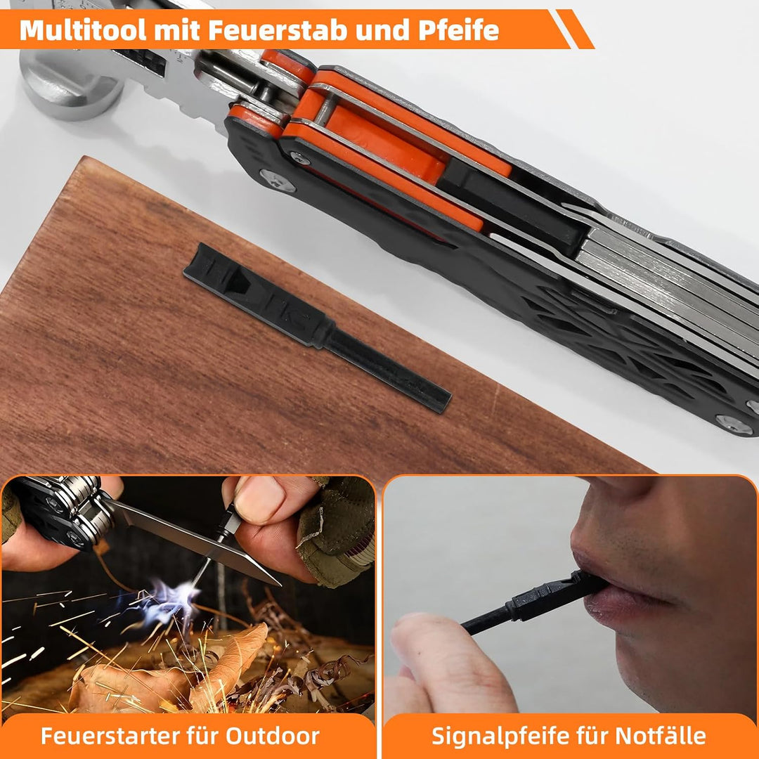 Multitool Camping 18 in 1(Schraubenschlüssel Schwarz), Schraubenschlüssel Schwarz