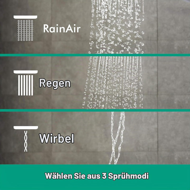 hansgrohe Duschkopf Raindance Select S 120 (Regendusche, 3 Strahlarten), Brushed Black Chrome Brushe