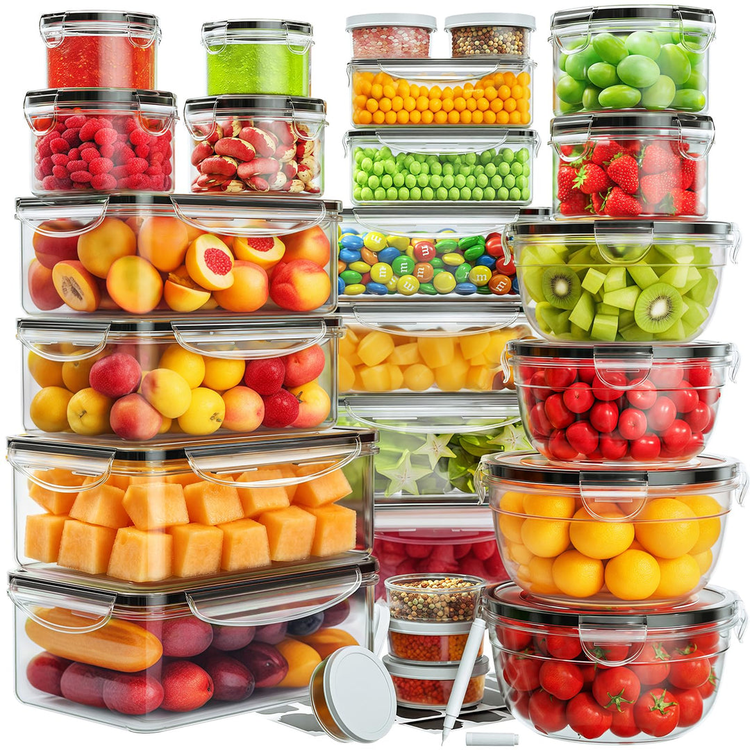 Wwtop 52er Frischhaltedosen mit Deckel, Vorratsdosen Set (26 Behälter + 26 Deckel), Meal Prep Boxen,