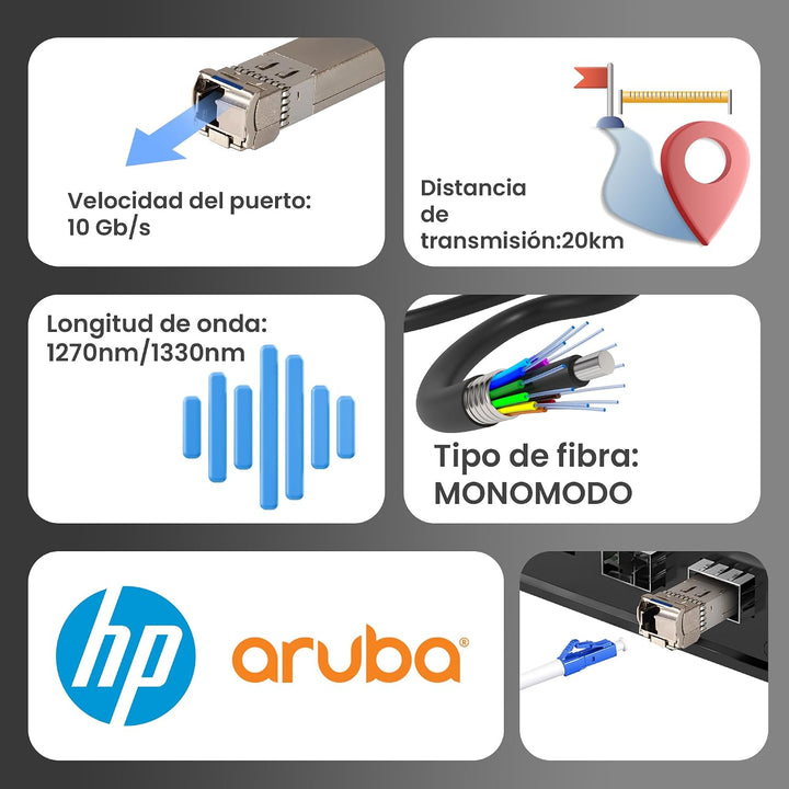 Extralink WDM SFP Modul Singlemode 10G LC 1270/1330nm bis 20km – Kompatibel mit HP Aruba – Gigabit T