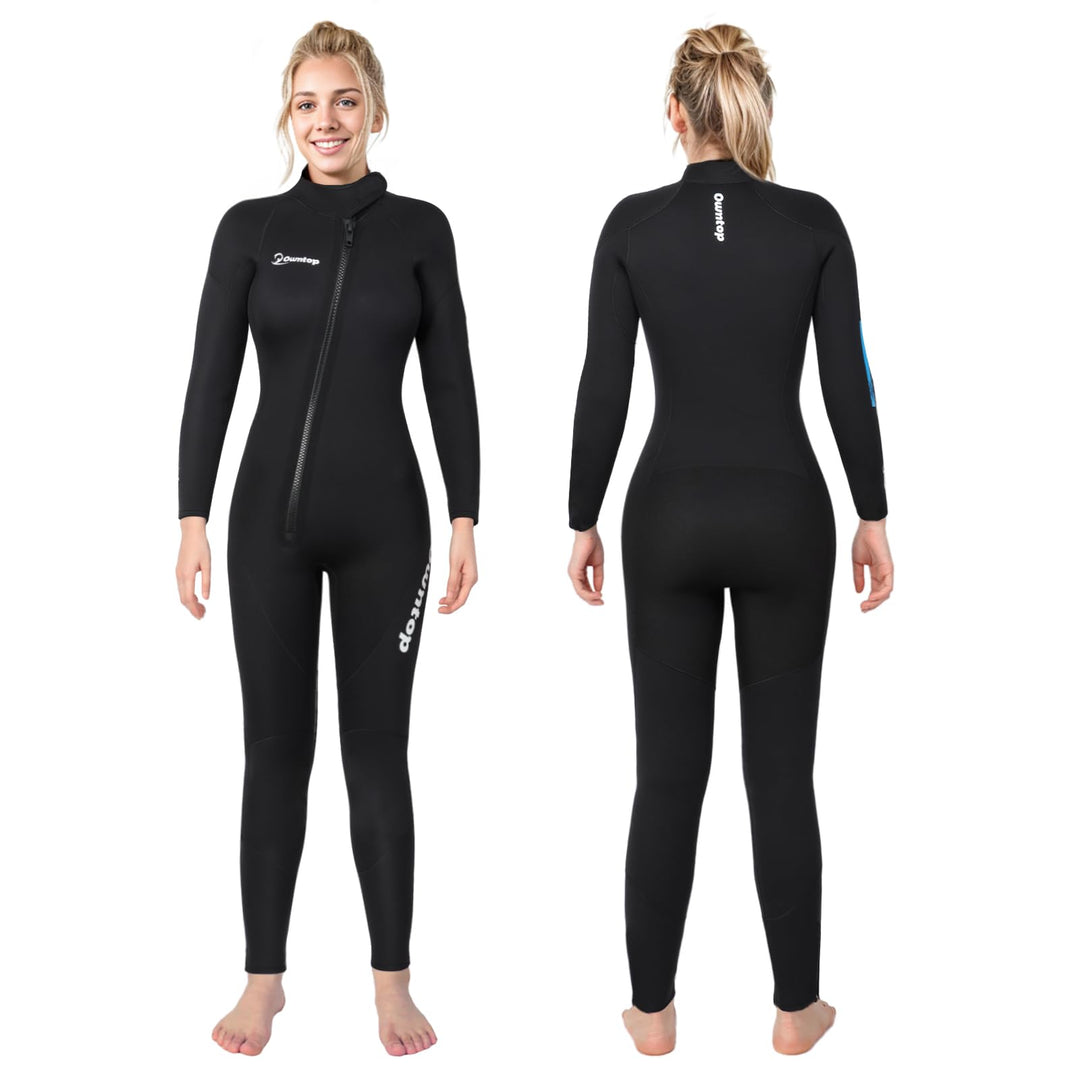 Owntop 5mm Neoprenanzug für Herren Damen– Neopren Tauchanzüge Stretch Langarm Einteilig Frontreissve