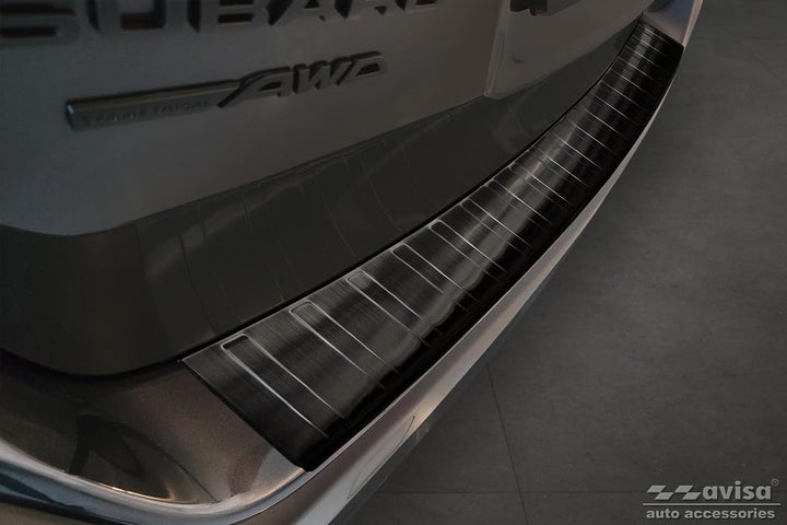 Avisa Schwarz Edelstahl Heckstossstangenschutz kompatibel mit Subaru Outback (BT) 2020- &