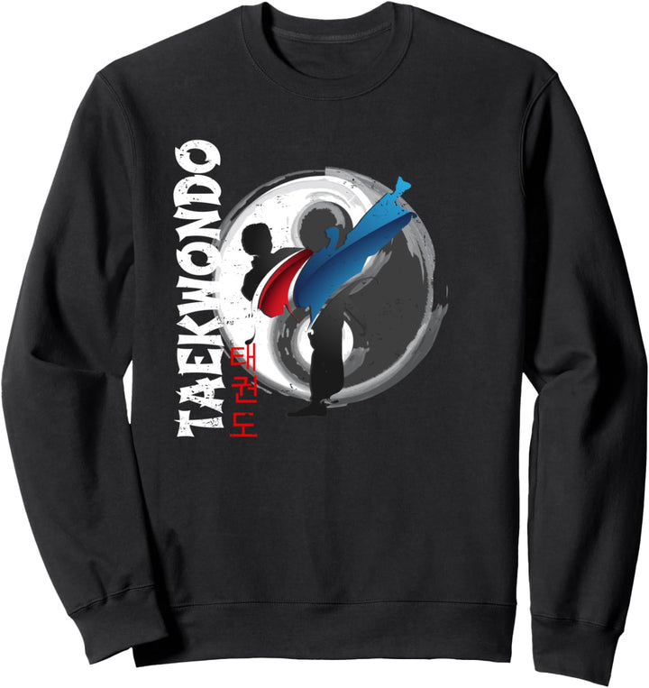 Taekwondo Kampfkünstler treten Ying Yang Taekwondo Sweatshirt
