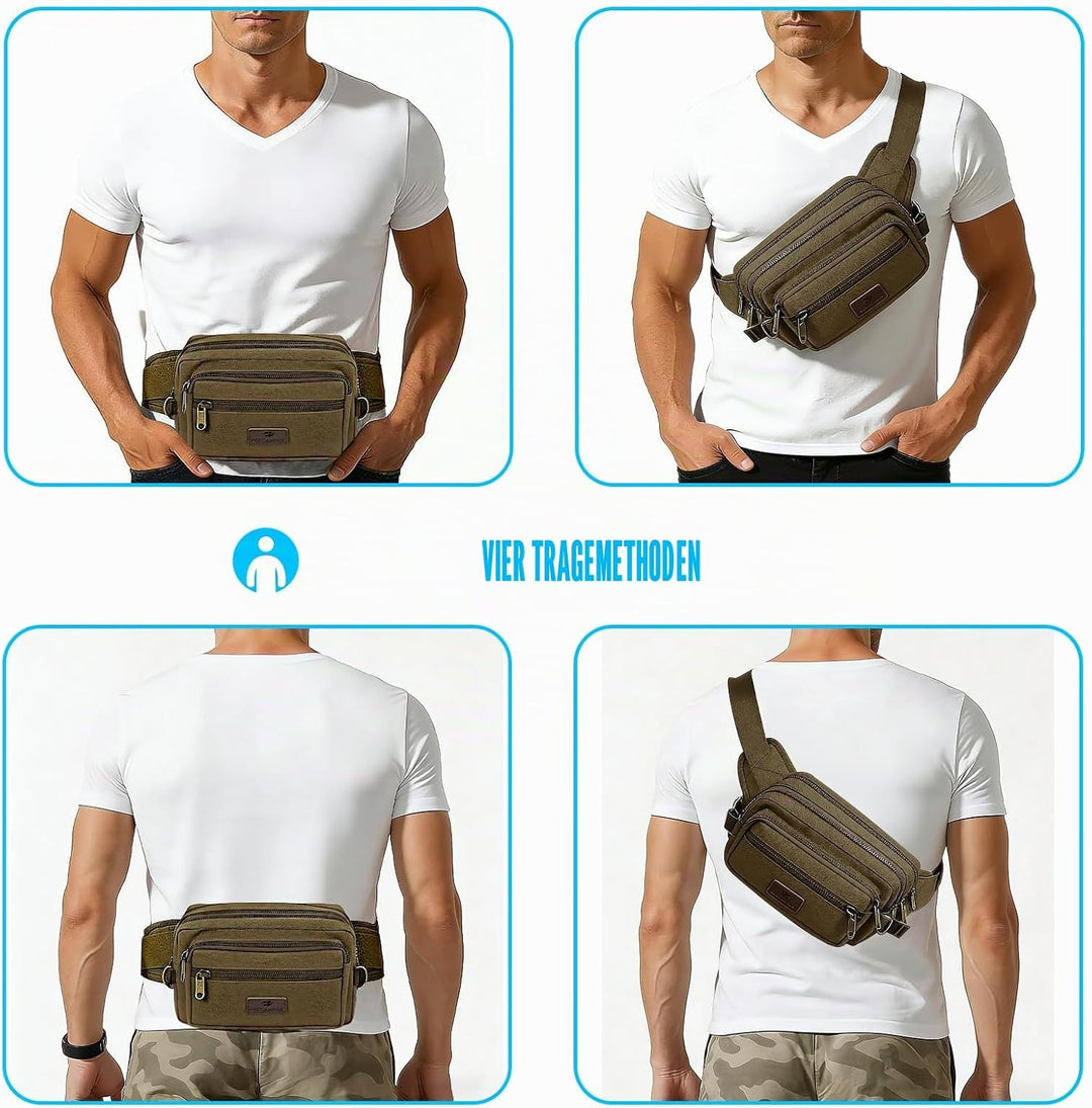 Bauchtasche Grosse Kapazität für Herren Damen, SUNSEATON Gürteltasche,Multifunktionale Sport Hüfttas