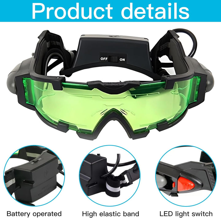 Nachtsichtbrille für Kinder, Nachtsichtbrille, Verstellbare Kinder LED-Nachtbrille, Schutzbrille mit