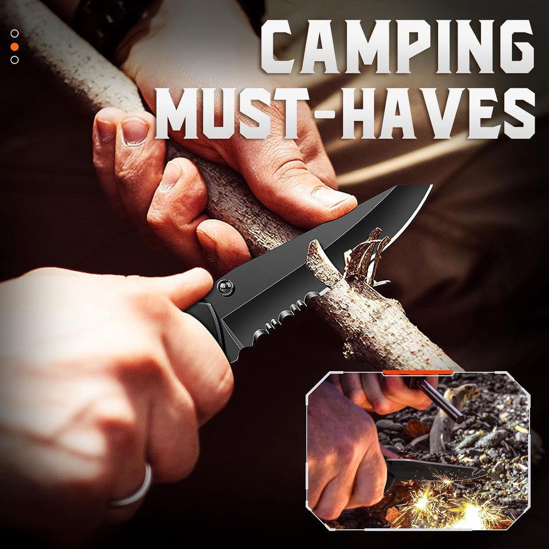 PURPLEBIRD Multitool Werkzeug 16 in 1 Survival Faltbares Gadgets mit Taschenmesser und 9 Bits Multif