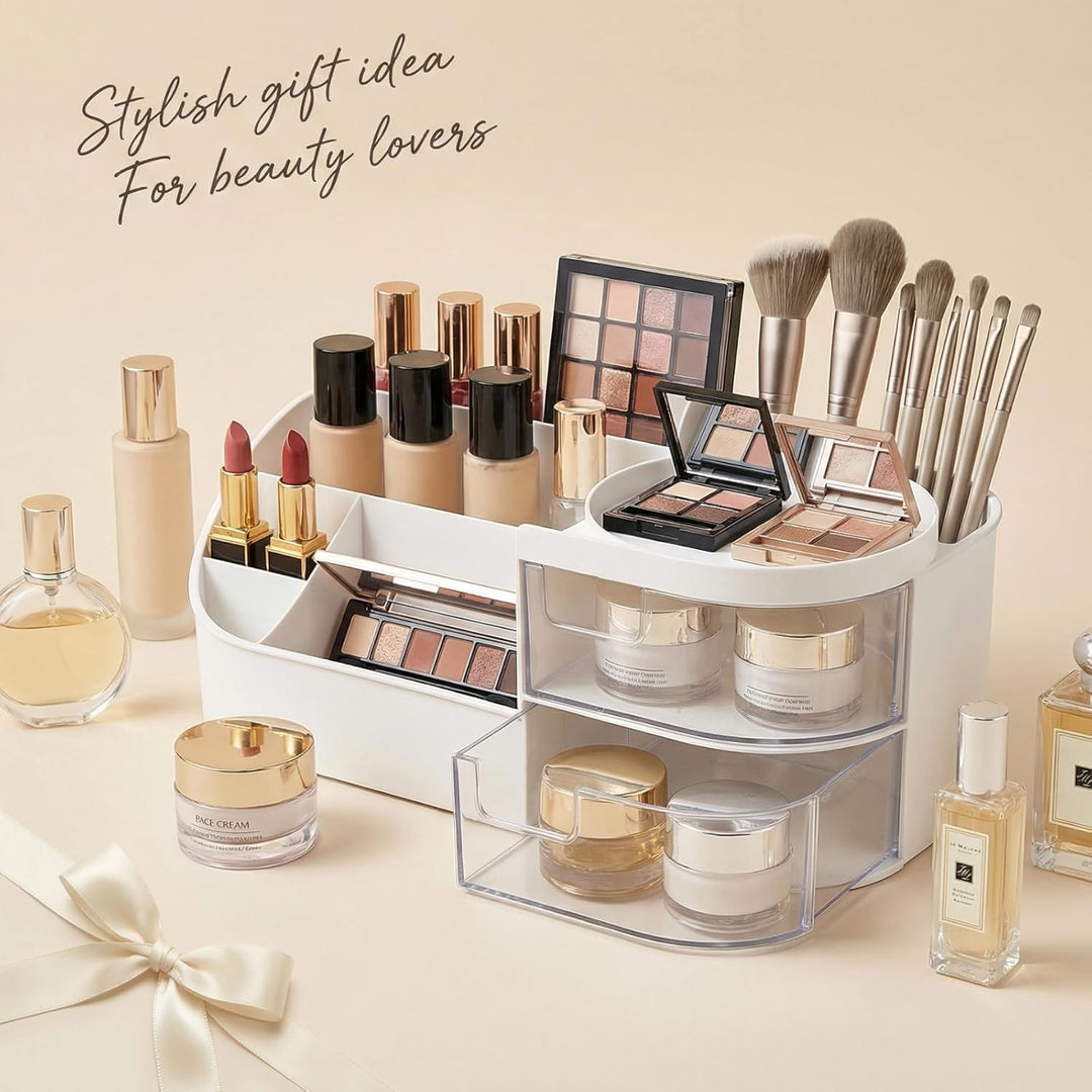 Make Up Kosmetik Organizer mit Schubladen - Multifunktionale Schminktisch Organizer für Badezimmer u