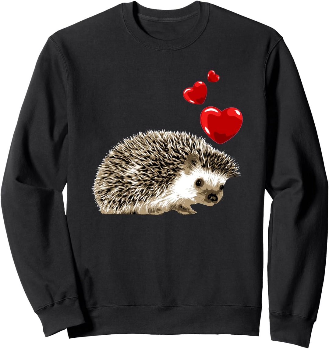 Igel mit Herzen süsses Tiermotiv Frauen Kinder Sweatshirt