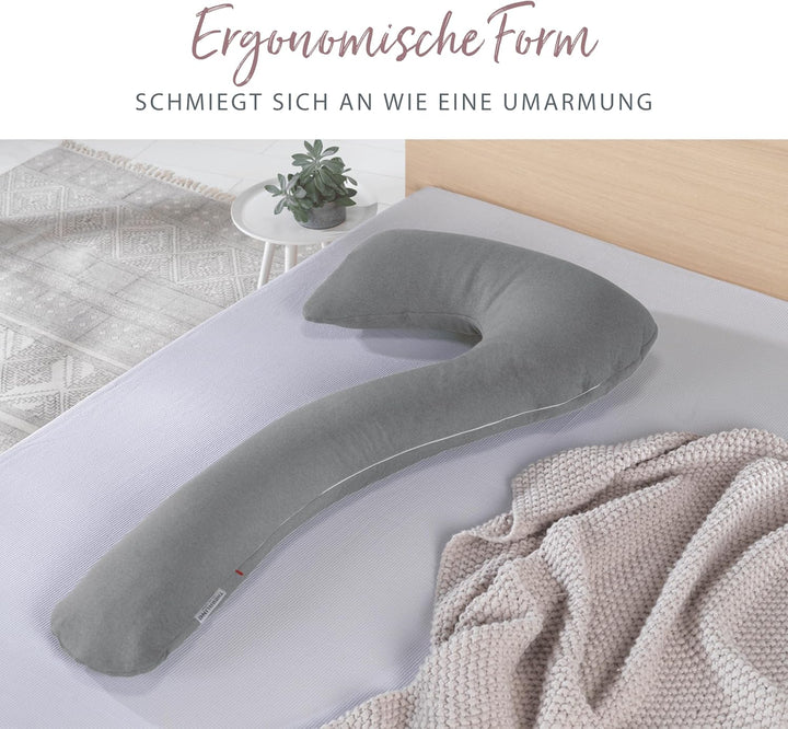 Theraline | my7 - Seitenschläferkissen | inkl. Aussenbezug Melange Mittelgrau Bambus-Kollektion, Mel