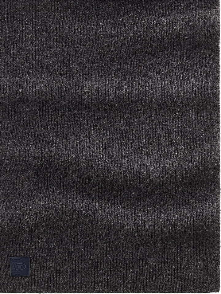 TOM TAILOR Herren Basic Winterschal mit Wolle Einheitsgrösse 10617-Black Grey Melange, Einheitsgröss