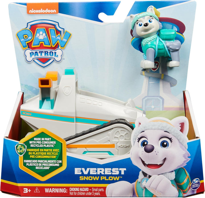 PAW PATROL, Schneemobil mit Everest-Figur (Sustainable Basic Vehicle/Basis Fahrzeug), Spielzeug für