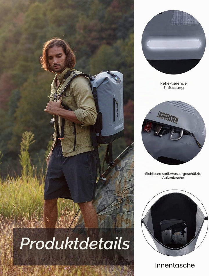 IDRYBAG Wasserdichter Rucksack Dry Bag 20L/30L/40L, schwimmender trockener Rucksack wasserdicht für