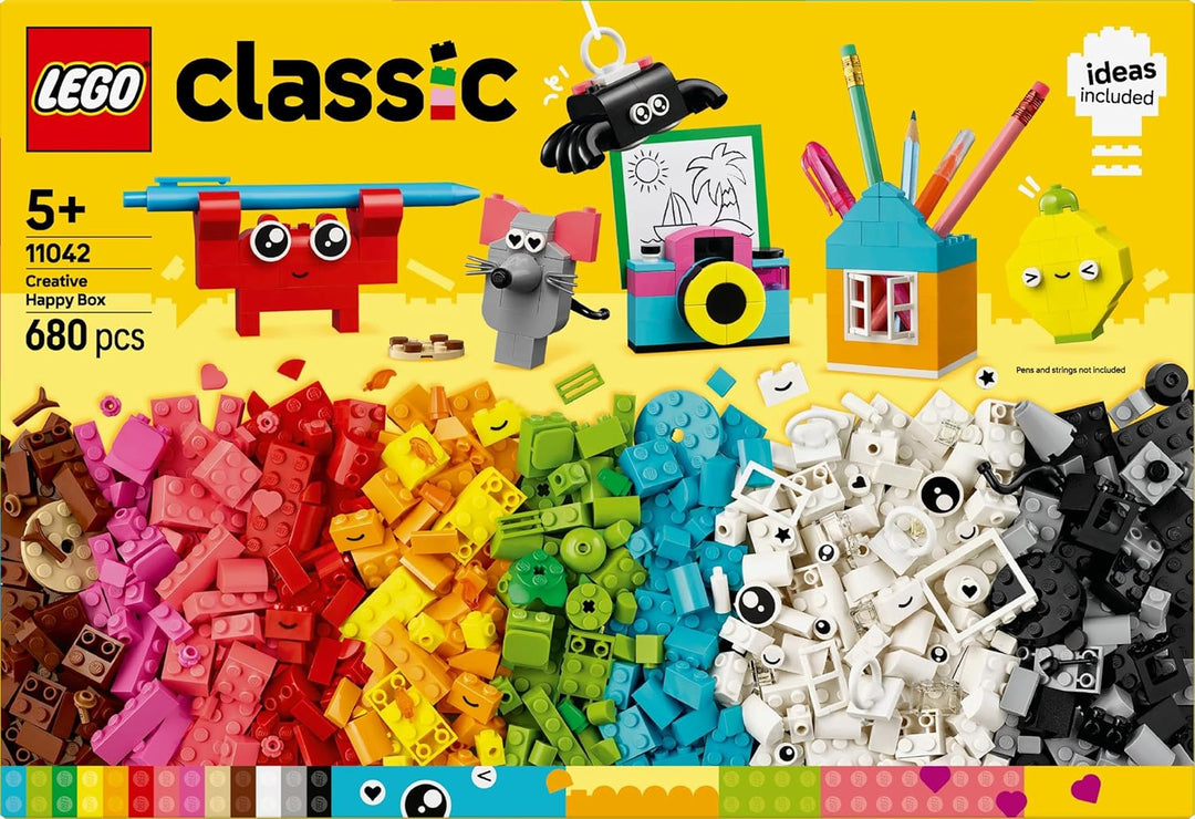 LEGO Classic Creative Happy Box, Assorted Colourful Bricks for Imaginative Play, Building Toys for 5