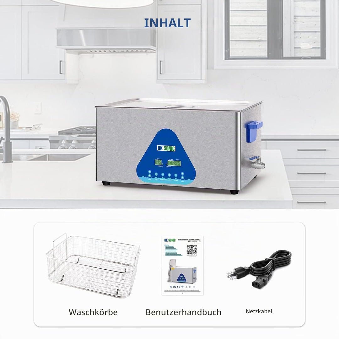 DK SONIC 22L digital stainless steel ultrasonic cleaning equipment with half-wave and full-wave mode
