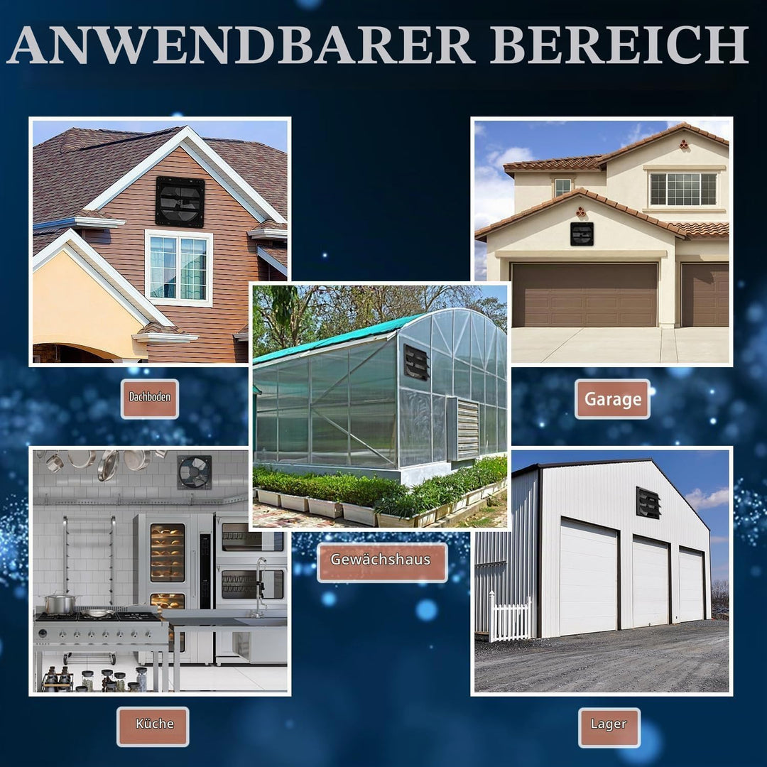 Aygrochy 300mm Industrielle abluftventilator 40W mit wifi app, Drehstrom EC Motor Wandventilator 163