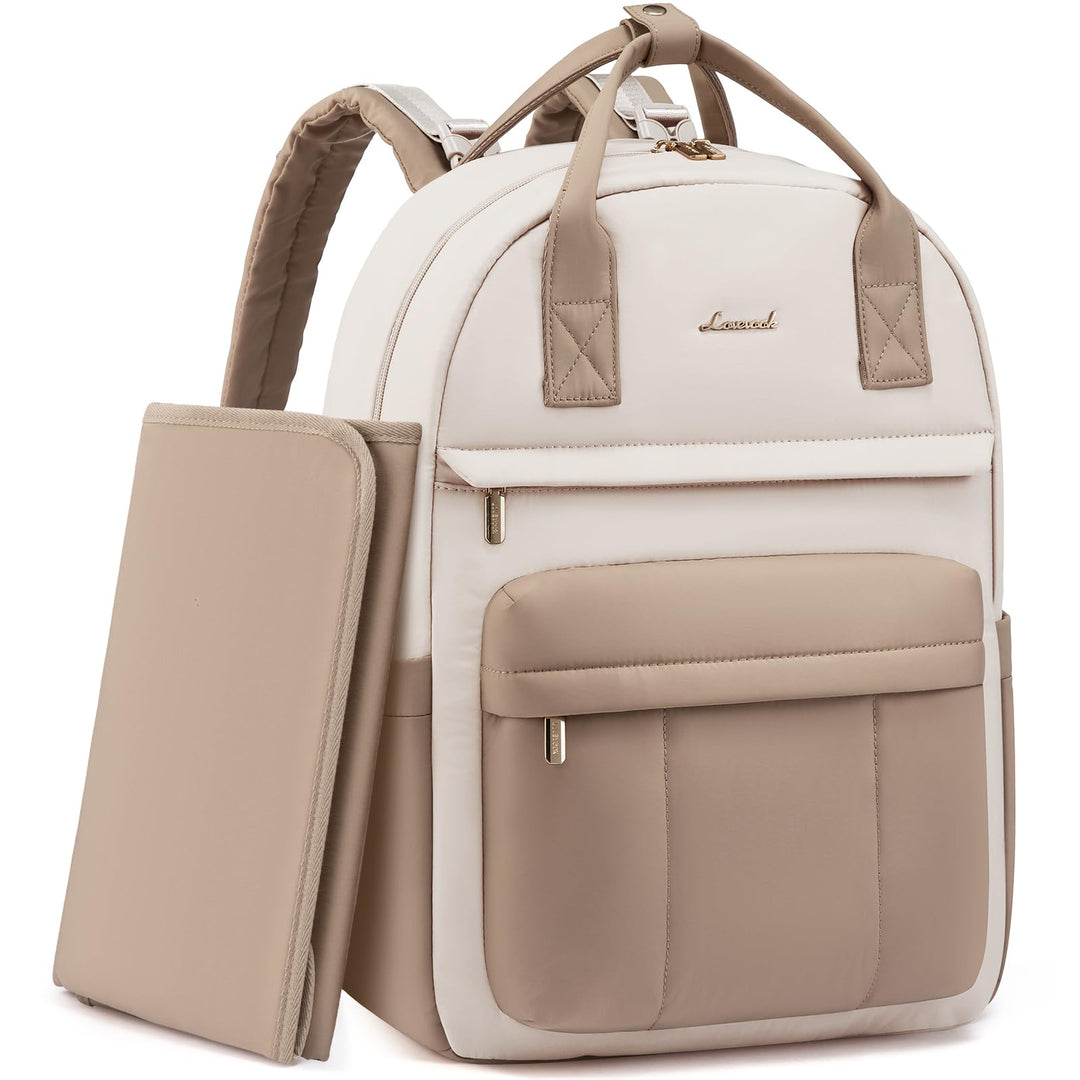 LOVEVOOK Wickelrucksack Gross Baby Wickeltasche Rucksack mit Wickelauflage Diaper Bag mit Kinderwage