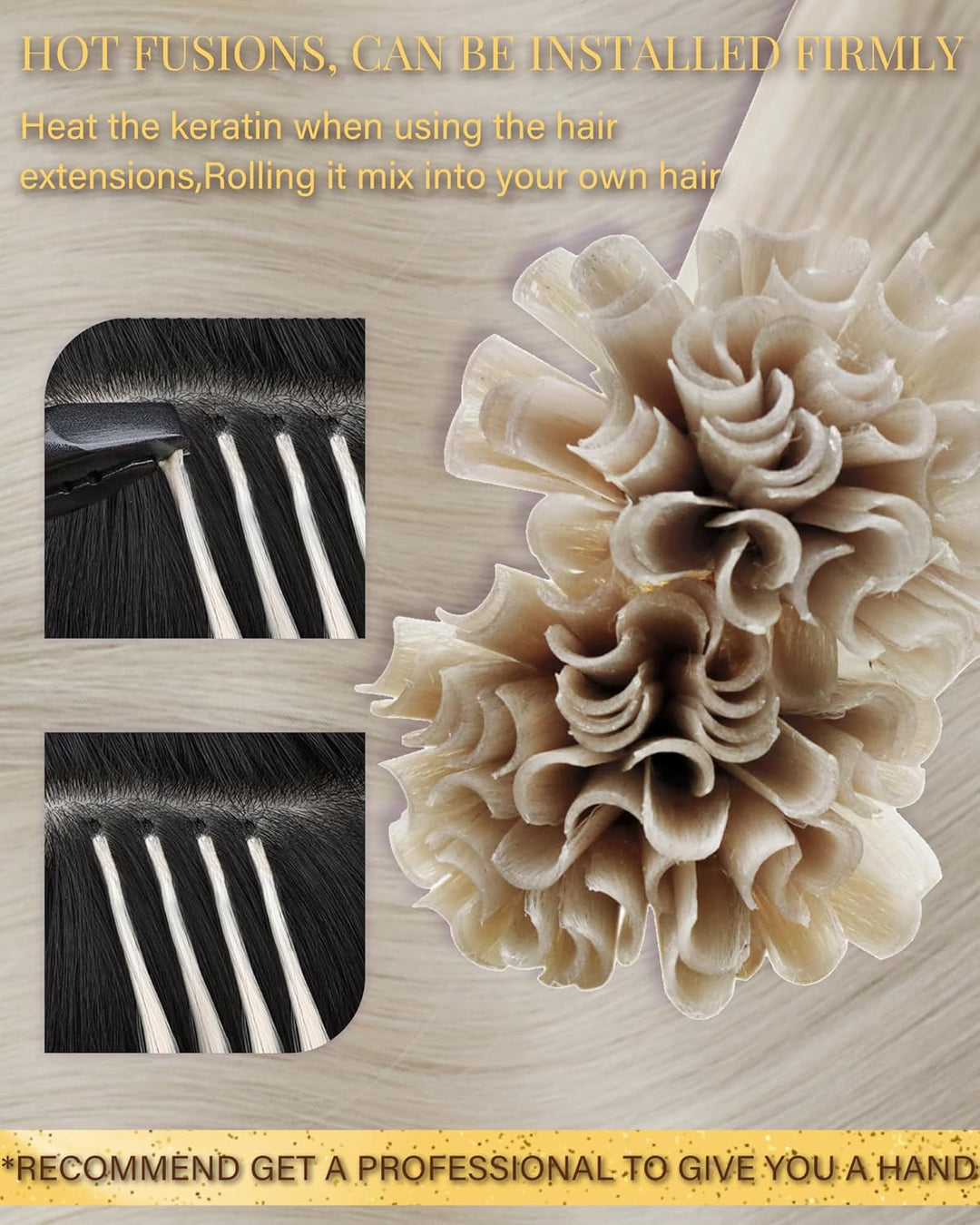 Hetto Blond Bonding Echthaar Extensions Keratin Echthaar Extensions Bondings Remy Bonding Extensions