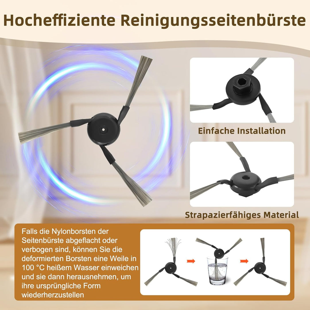 V70 Zubehör für Mova V70 Ultra Complete/V50 Ultra Complete, 2 Hauptbürsten 6 Seitenbürsten 4 HEPA-Fi