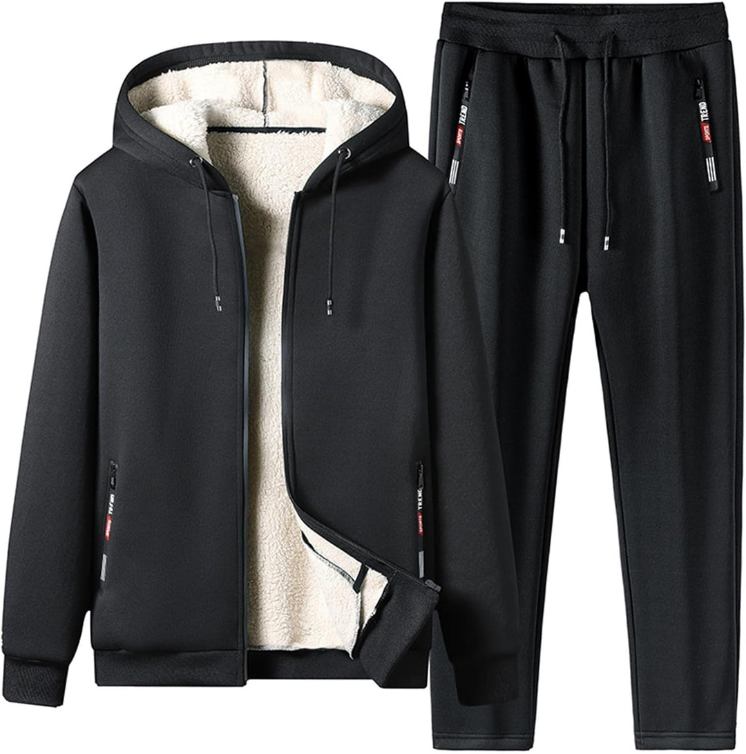 Duohropke Trainingsanzug Herren Winter Warm Jogginganzug mit Fleece Gefütterte, Männer Sportanzug Ca