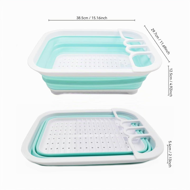SAMMART 7.5L Collapsible Dish Drainer - Foldable Drying Rack Set - Portable Dinnerware Organizer - S