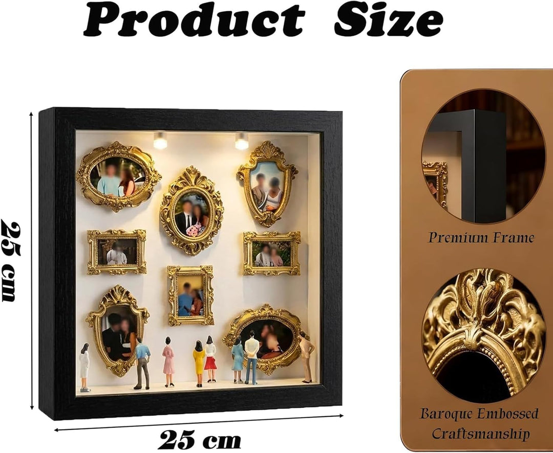 DIY Mini Museum Silhouette Box, Museum of Us, Mini Bilderrahmen Vintage mit LED Licht, Kreatives Eri